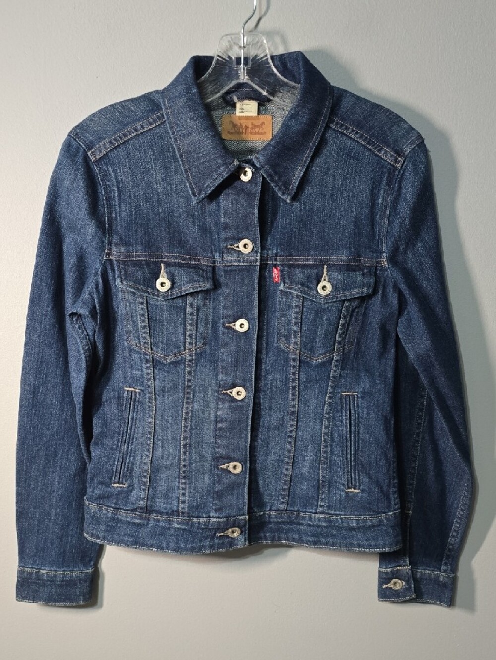 2012 Levi's Jacket Women's Size Small Blue Denim Trucker Jean Jacket Older 2012